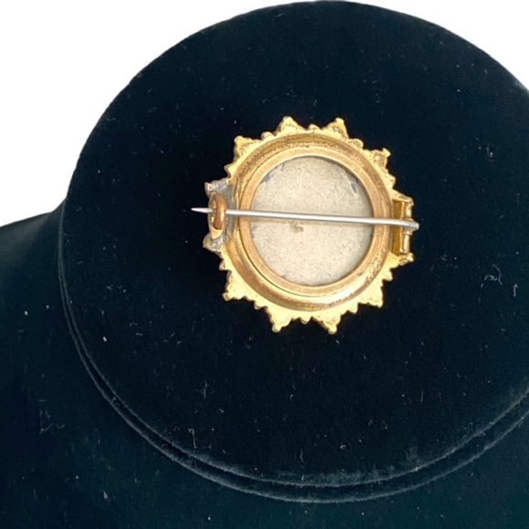 Antique Gold Filled Star Shaped Mourning Brooch Locket - Picture 2 of 6